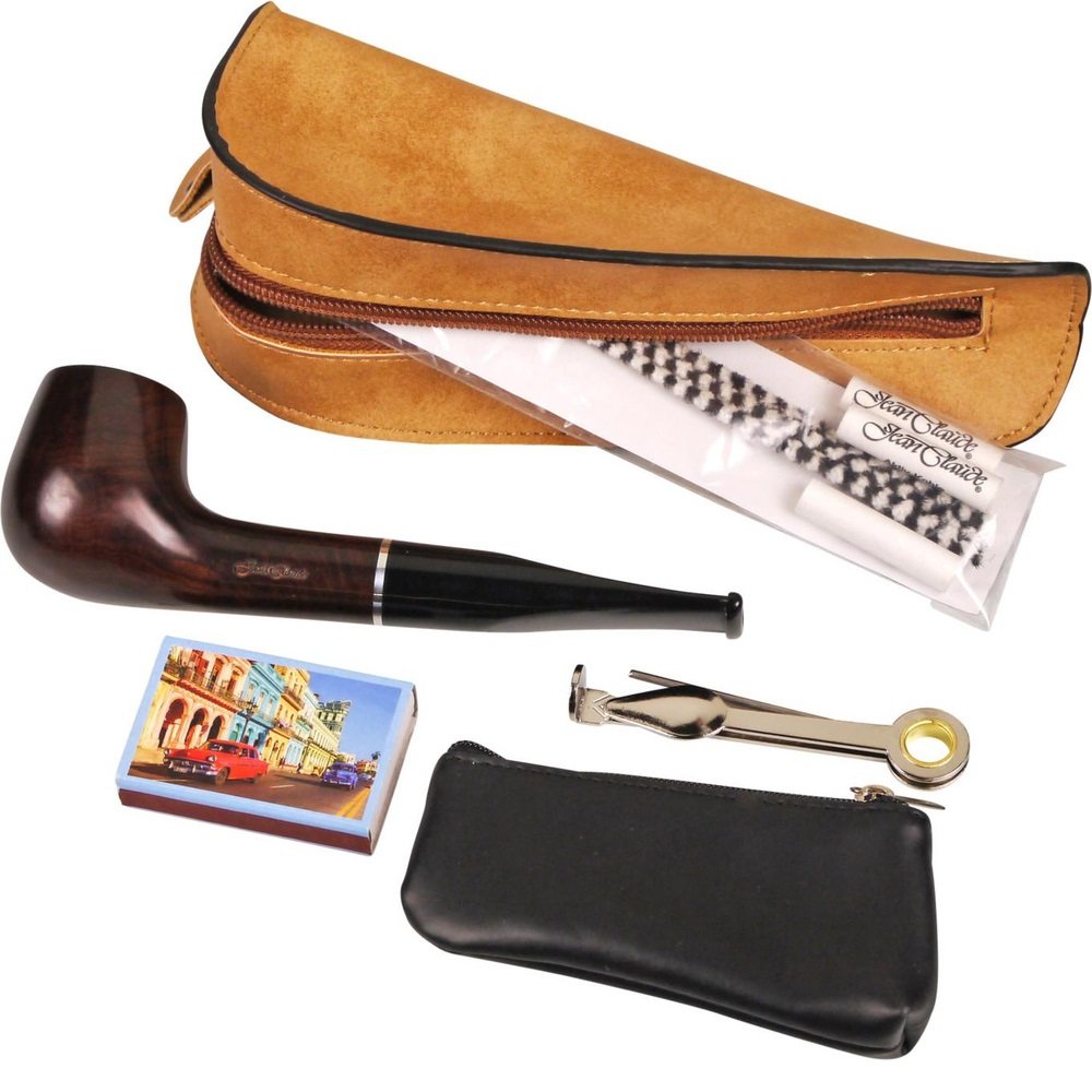 Set de tuburi Lederoptik braun/Pfeife