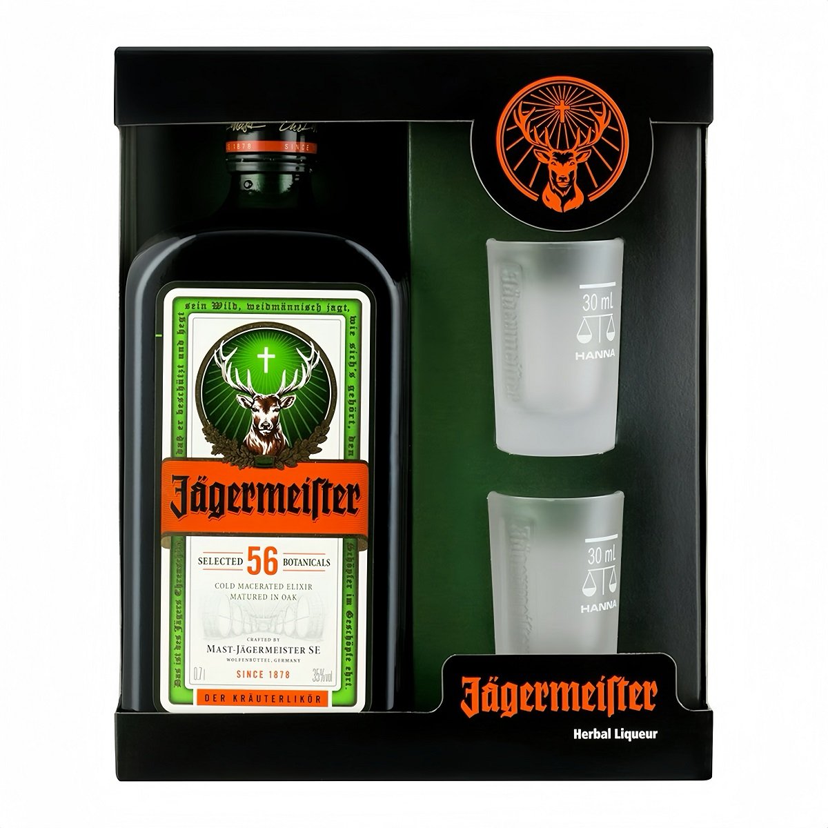 Lichior Jägermeister 0.7l + 2 Glasses