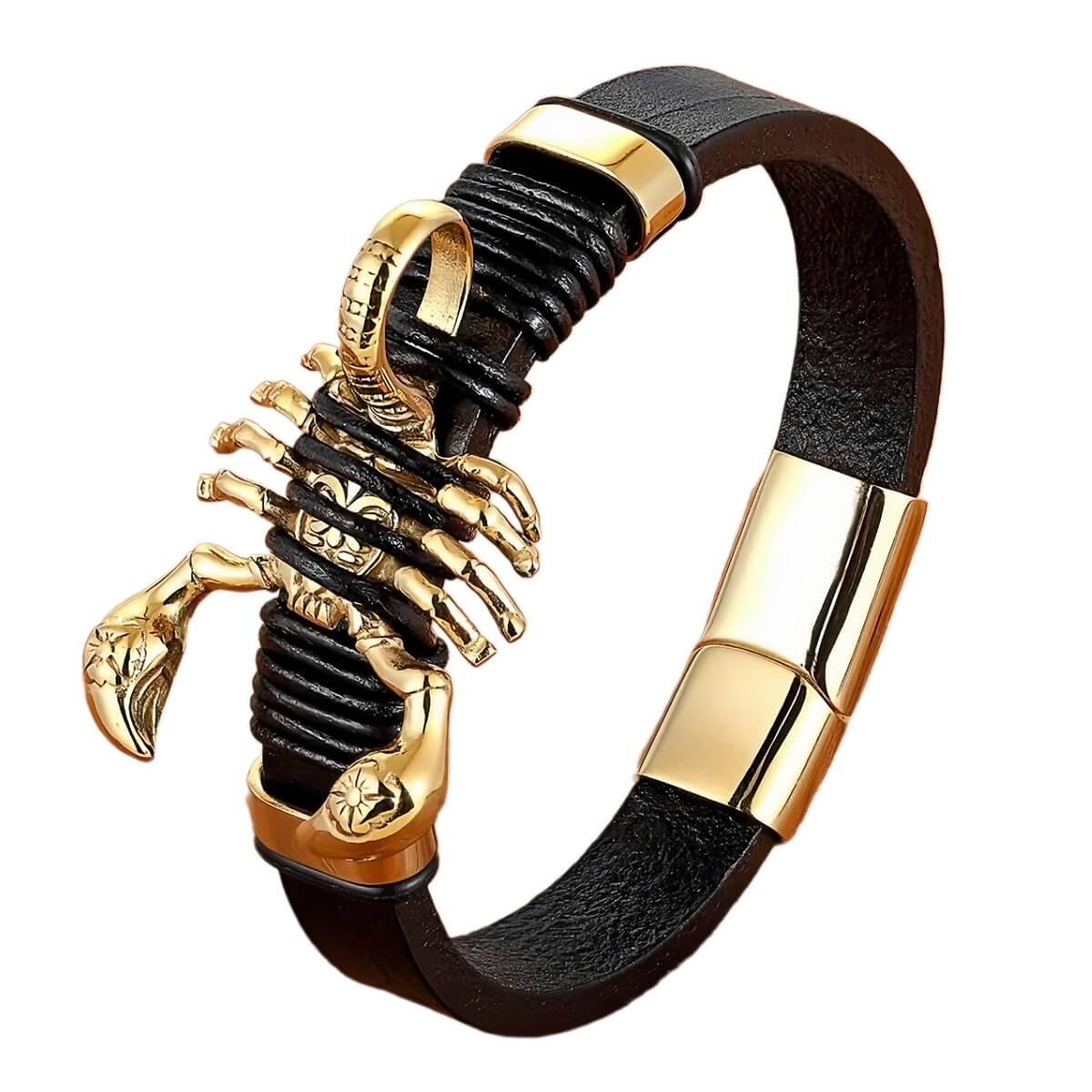 Brățară din piele Gold Scorpion XQNI BR29
