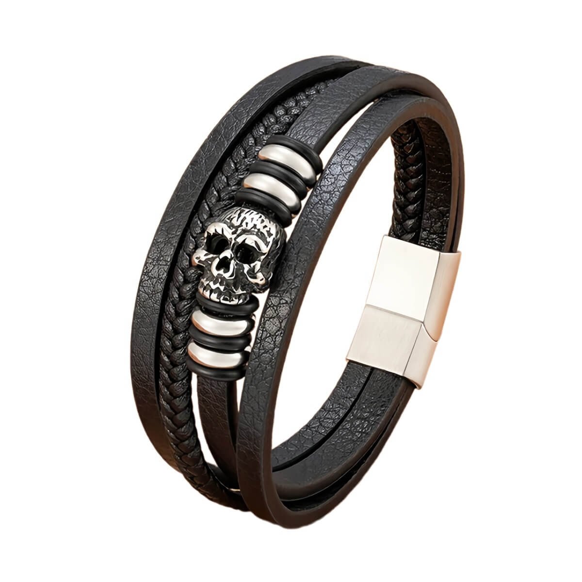 Brățară din piele Skull XQNI BR14
