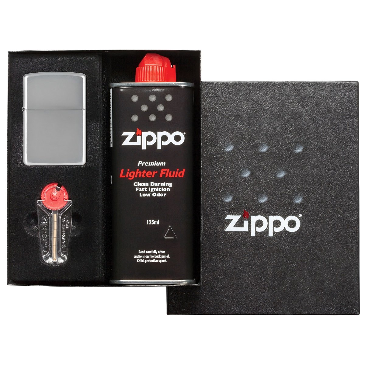 Set cadou Zippo Satin Chrome