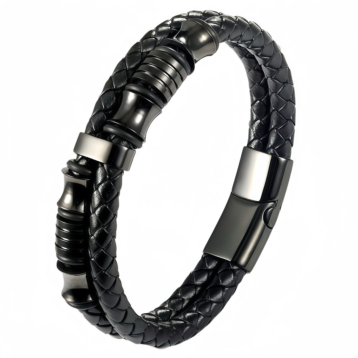 Brățară din piele Black Rings XQNI BR64
