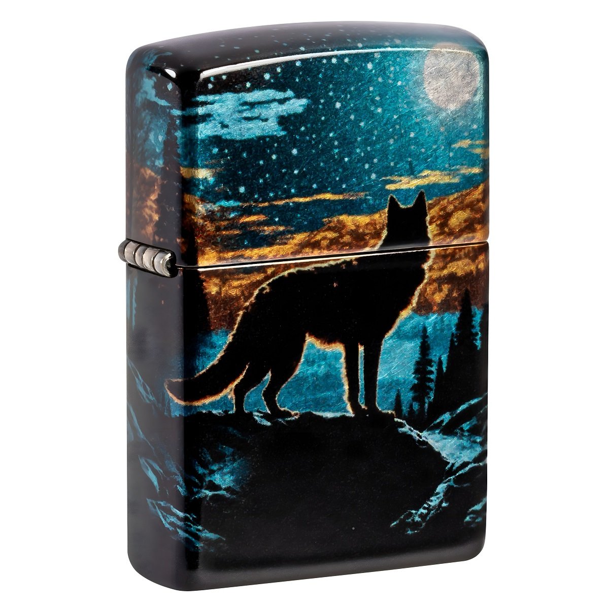 46252 49459 Zippo Moonlight Wolf Design
