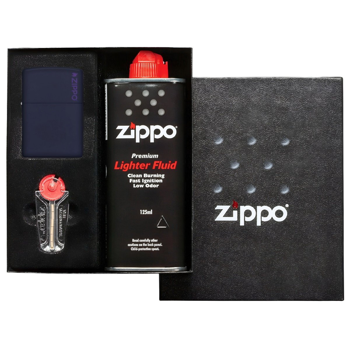 Set cadou Zippo Classic Matte Navy Logo
