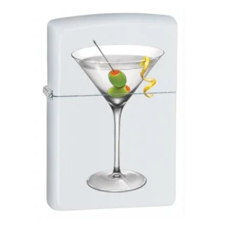 Zippo Gold Design BS Martini White Matte Windproof 28271
