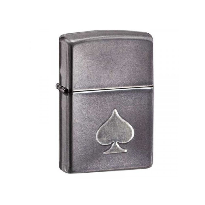 Zippo Stamped Spade Gray Dusk D 28379