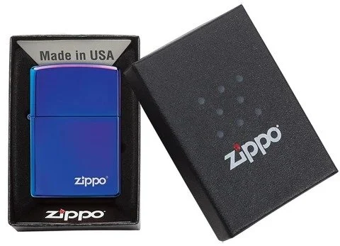 Classic High Polish Indigo Zippo Logo