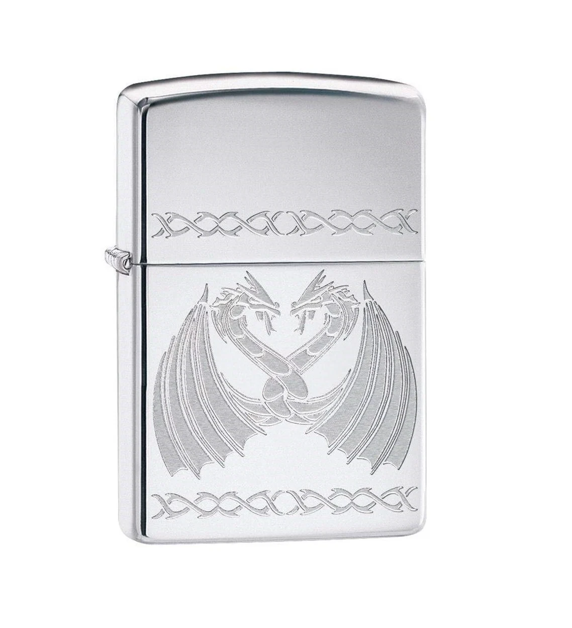 High Polish Chrome Dancing Dragons ZIPPO 29988