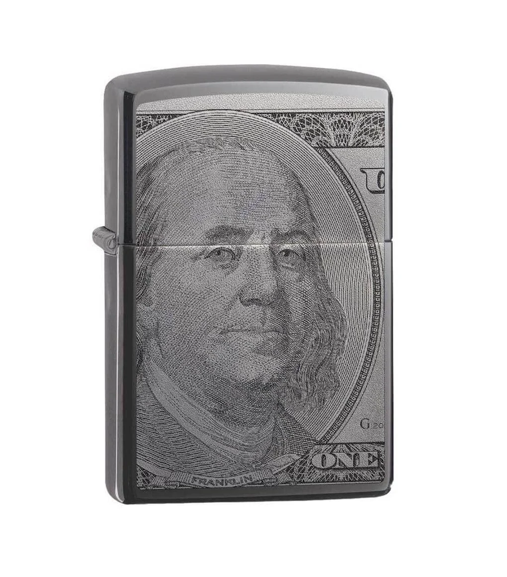 Zippo Currency Design Black Ice 49025