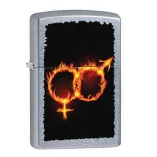 Zippo Man Woman Fire Street Chrome 28446