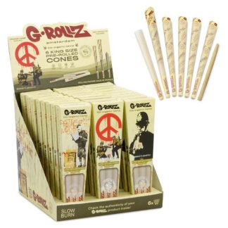 Conuri pre-rulate G-ROLLZ | Banksy's Graffiti - Organic Hemp Extra Thin - 6 KS Cones