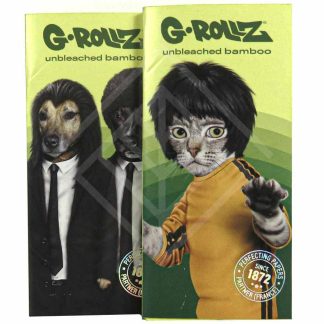 G-ROLLZ | 'Kung Fu Dogs' Bamboo Unbleached - 50 KS Papers + Tips & Tray