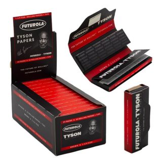 Hârtie pentru țigări Futurola | Tyson 2.0 Unbleached-33 1 1/4 Size + Tips Rolling Papers