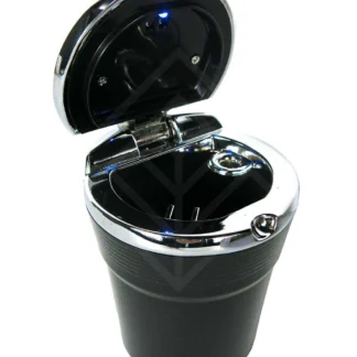 Scrumiera for cup holder in car black with LED lamp