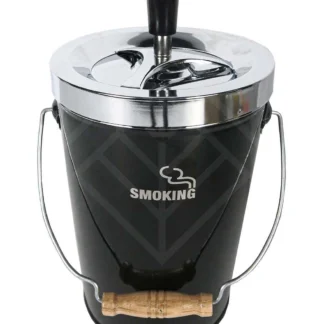Scrumiera Bucket spinning chrome/black "Smoking" 14cm