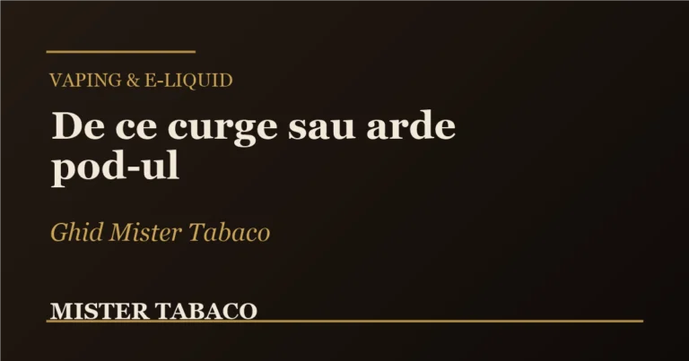 De ce curge pod-ul sau are gust ars? Ghid de diagnostic